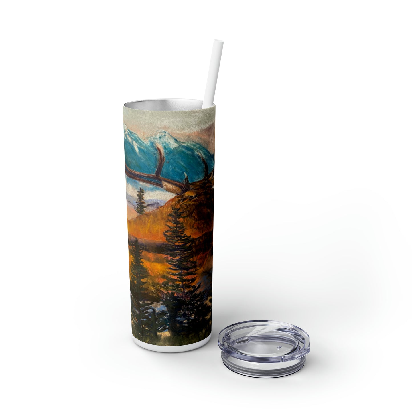 Elk Skinny Tumbler with Straw, 20oz