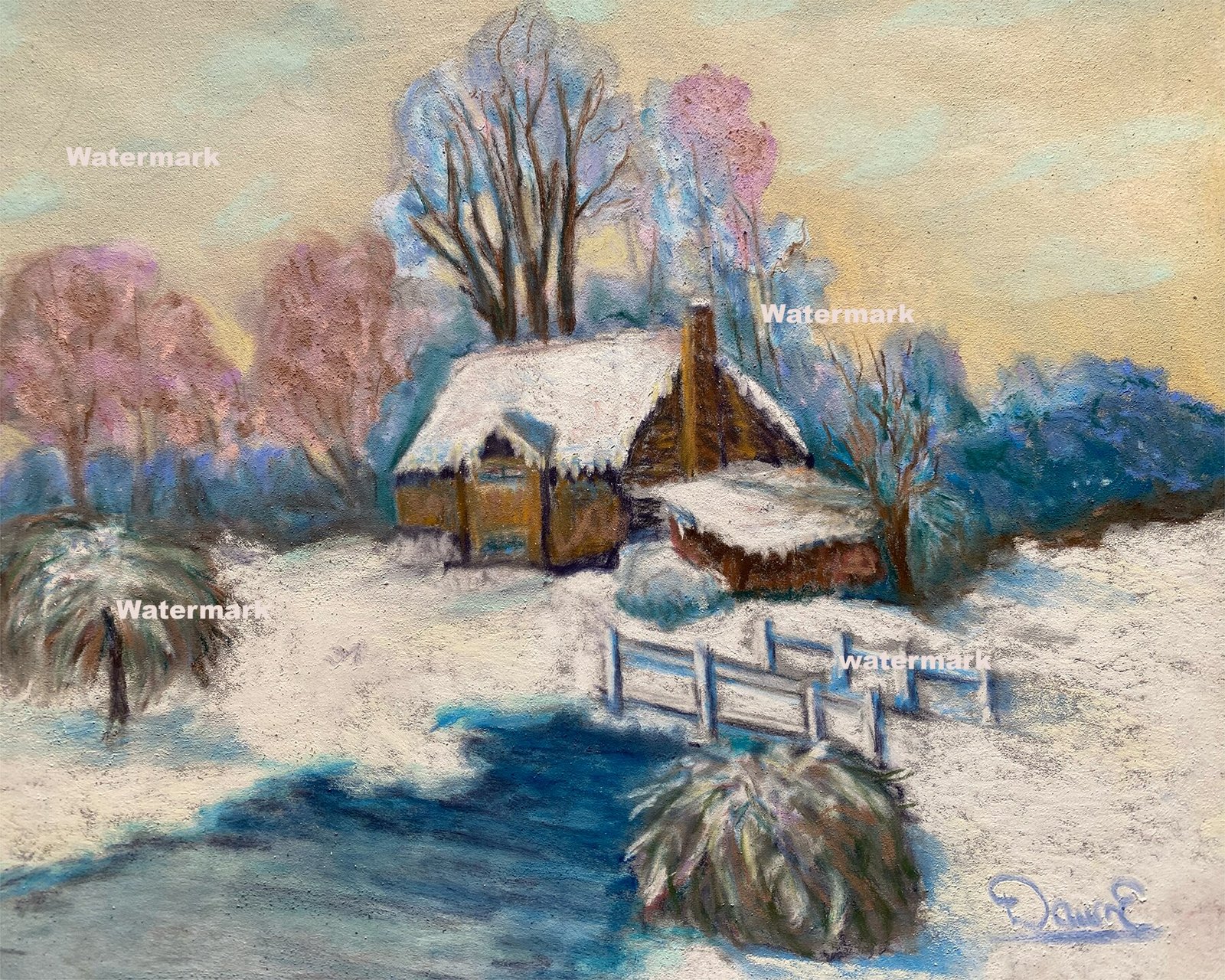 Christmas Cabin - Fine Art Print