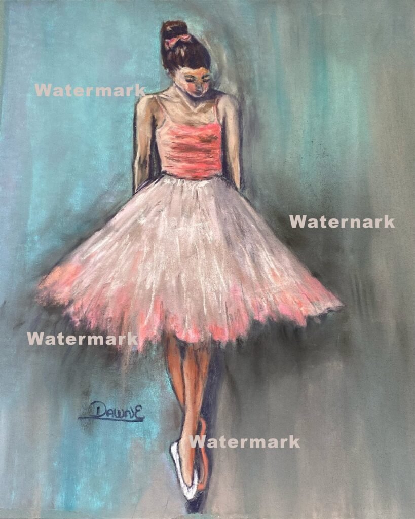Ballerina Rose pastel painting by DawnE