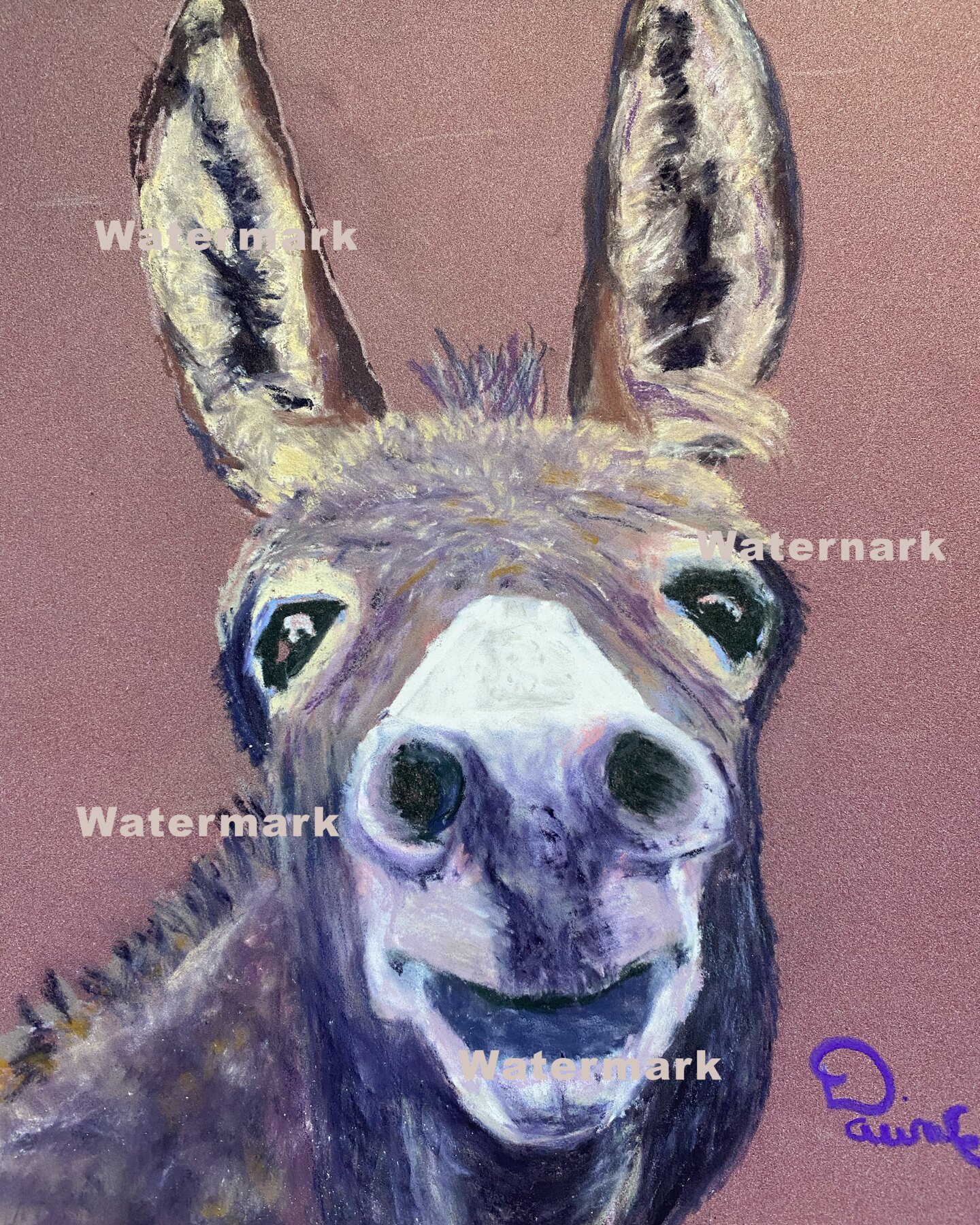 Dufus Donkey - Original Pastel Painting