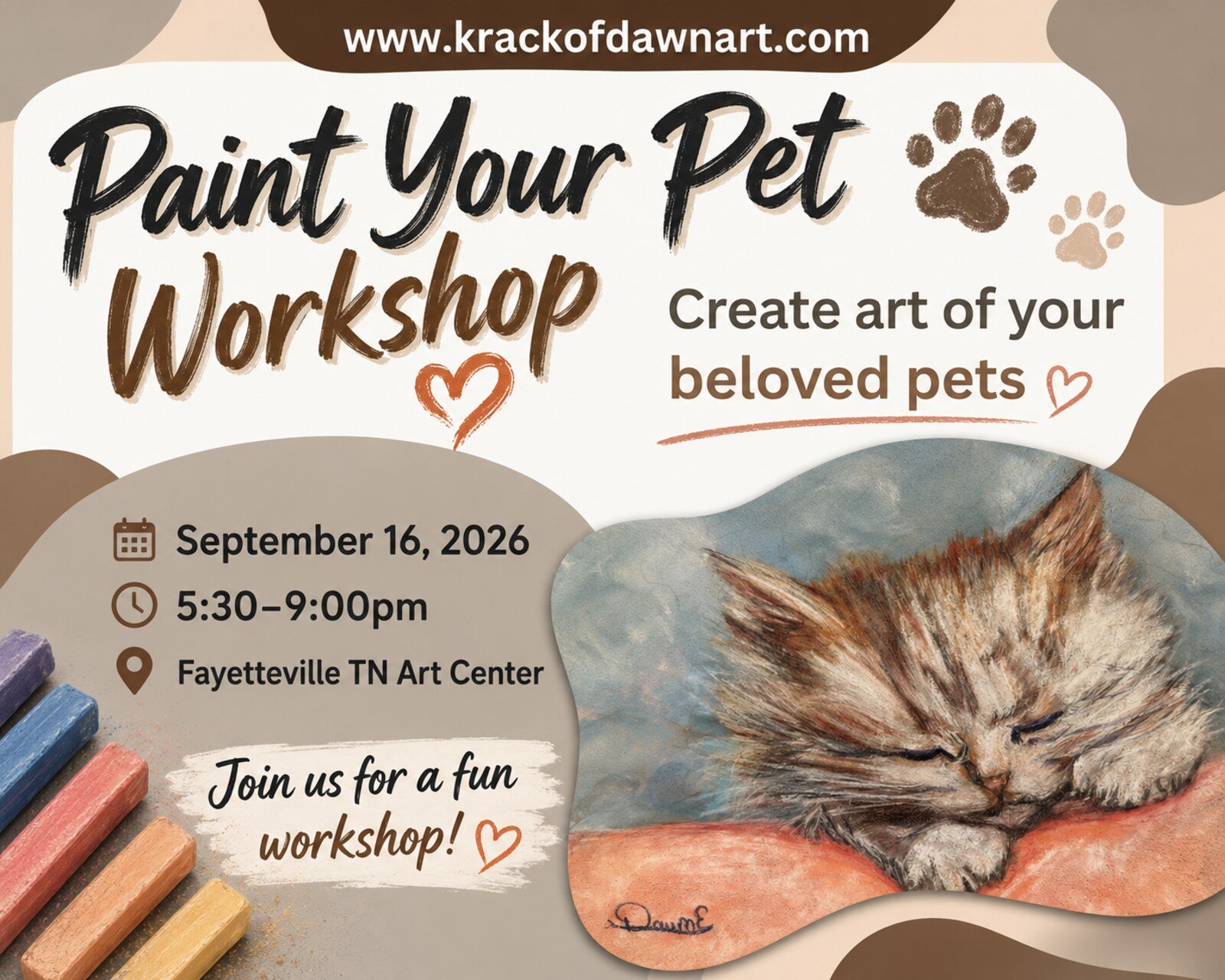 Paint Your Pet pastel workshop — cat portrait study by DawnE