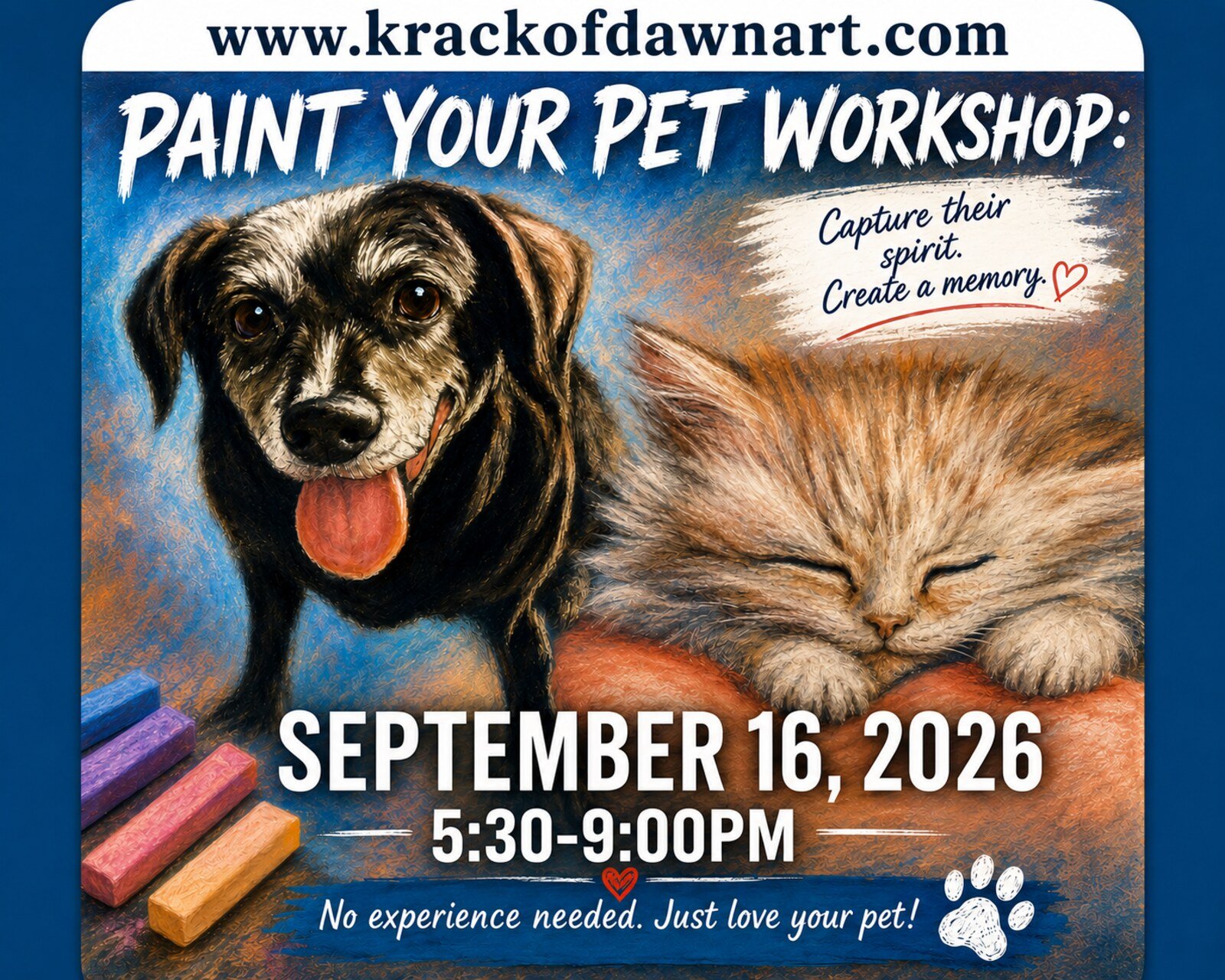 Paint Your Pet pastel workshop — dog portrait study by DawnE