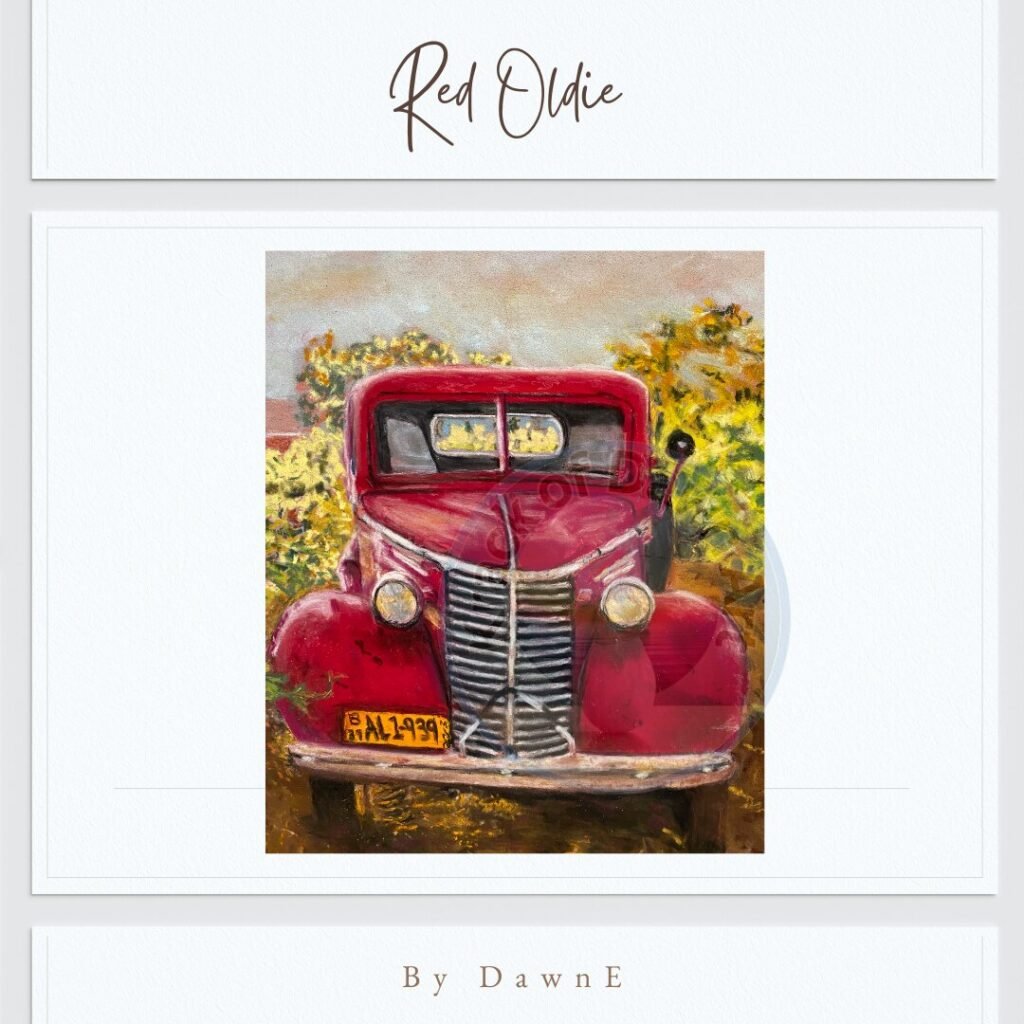 Red Oldie pastel painting by DawnE