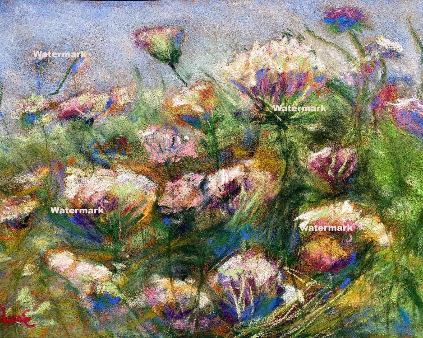 Tumbling Lace - Original Pastel Painting
