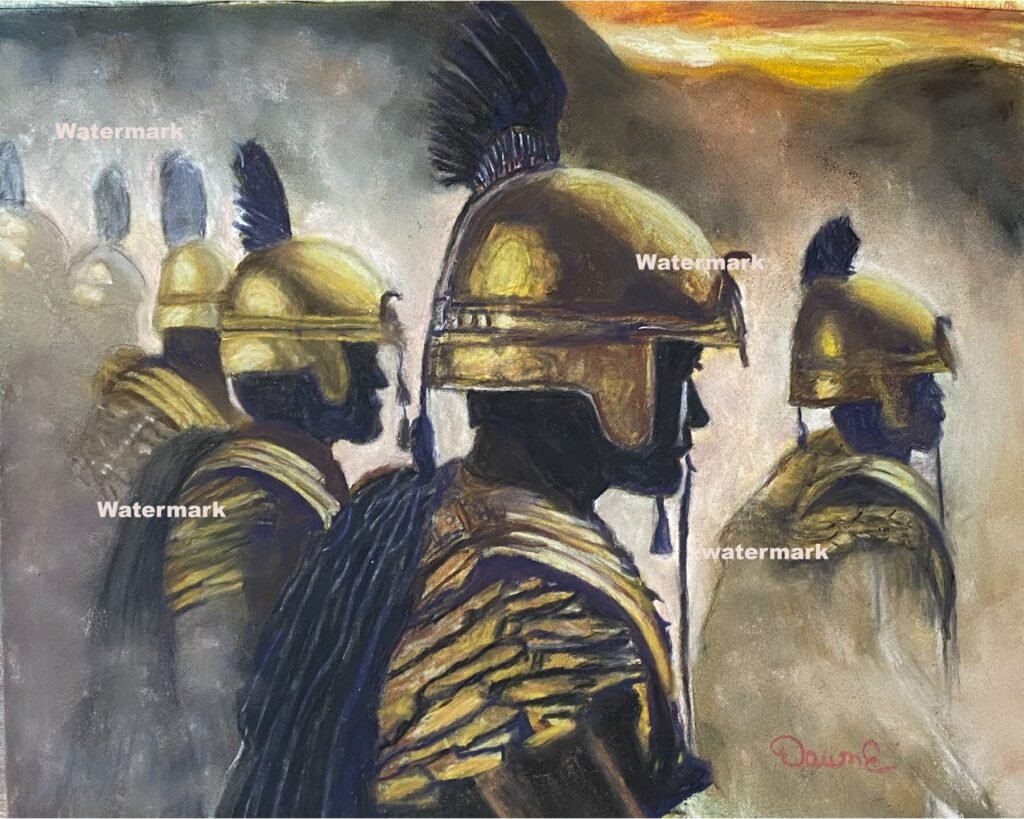 Valiant Silhouettes pastel painting by DawnE