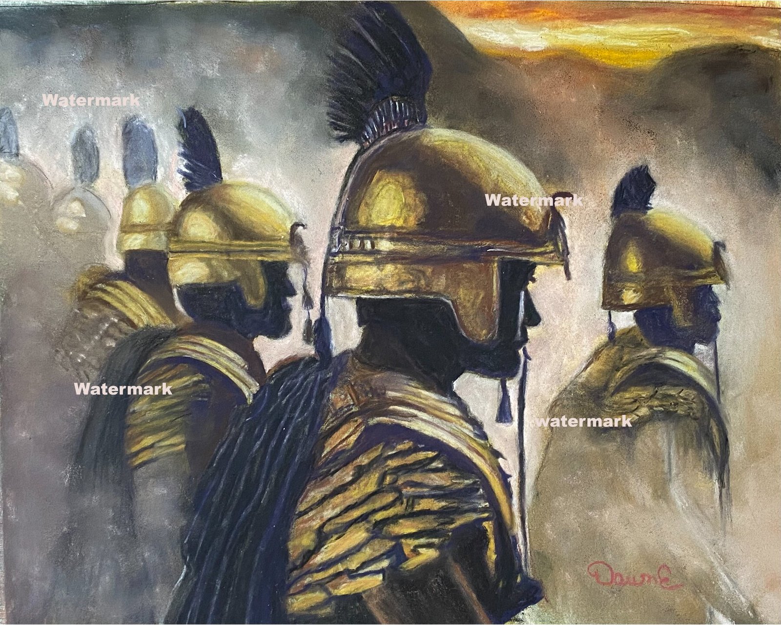 Valiant Silhouettes - Original Pastel Painting