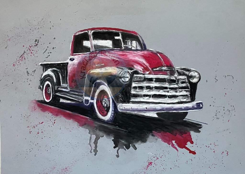 Vintage Velocity pastel painting by DawnE